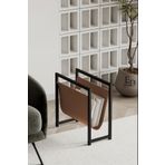 ED Efelez Design Gazetelik , Dergilik , Coral Koltuk Yanı Düzenleyici , Siyah Metal - Taba Deri