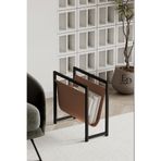 ED Efelez Design Gazetelik , Dergilik , Coral Koltuk Yanı Düzenleyici , Siyah Metal - Taba Deri