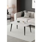 ED Efelez Design Orta Sehpa Metal Ayaklı , Roma Orta Sehpa , Siyah Metal - Beyaz Tabla