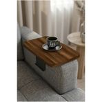 ED Efelez Design Yan Sehpa , Ayarlanabilir Koltuk Sehpası , Ponte Tepsi Sehpa , Siyah Metal - Barok Tabla