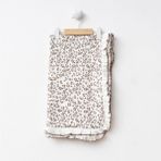 Eda Baby Leopar Desenli Fırfırlı %100 Pamuk 90X100 Battaniye - 90 x 100 cm - Bej