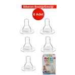 Eda Bebe No: 310 Lux (6 Adet) Şeffaf Silikon Biberon Emziği/ Başlığı - Antikolik & BPA İçermez