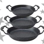 Eda Granit Kaplamalı Düz Tava Seti 3'lü 18 cm 20 cm 22 cm Gri Renkli Pratik Kullanım