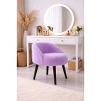 Eda Hacıoğlu Edam Bedding Group Lila Teddy Kumaş Berjer Puf Makyaj Masası Pufu