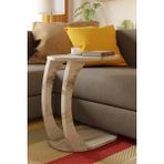 Eda Hacıoğlu Edam Bedding Group Oval C Sehpa Modern, Dayanıklı Hareketli Tekerlekli Yan Sehpa (Salon, Ofis, Yatak Odası) - Beyaz Mermer