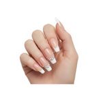 EDA LUXURY BEAUTY 24'lü Doğal Pembe Beyaz French Takma Tırnak Lüks 3d Kristal Taşlı Extra Uzun Küt Kare Balerin Set