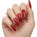 Eda Luxury Beauty 24'lü Kırmızı Takma Tırnak Seti Lüks Parlak Extra Uzun Küt Kare Balerin Yapıştırıcılı False Nails Set