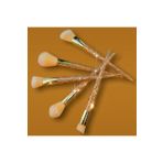Eda Luxury Beauty 5'li Diamond Gold Özel Kristal Taşlı Büyük Yüz Makyaj Fırçası Seti Süslü Profesyonel Makeup Brushes
