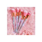 Eda Luxury Beauty 5'li Diamond Özel Kristal Taşlı Büyük Yüz Makyaj Fırçası Seti Süslü Profesyonel Makeup Brushes