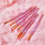 Eda Luxury Beauty 7'li Diamond Pembe Kristal Taşlı Göz Farı Makyaj Fırçası Seti