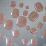 Eda Luxury Beauty Natürel Inci Pembe Beyaz French Ayak Takma Tırnak Lüks Parlak Doğal Pedikür Nail Art Yapıştırıcı Kit