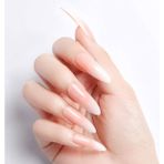 Eda Luxury Beauty Pembe Beyaz Ombre French Takma Tırnak Lüks Parlak Extra Uzun Sivri Uçlu Stiletto Nail Art Set