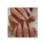 Eda Luxury Beauty Pembe Sade Şeffaf Takma Tırnak Lüks Parlak Extra Uzun Sivri Uçlu Stiletto Nail Art Set