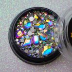 Eda Luxury Beauty Renkli Lüks Kristal Taş Gem Karışık Yuvarlak Parlak Dekor Art Nail Art Dekorasyon Tasarım Süsü