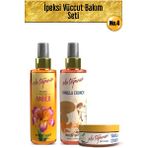 Eda Taşpınar İpeksi Vücut Bakım Seti No:4 - Vanilya Body Mist & Vanilya Peeling & Amber Body Mist