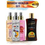 Eda Taşpınar Kusursuz Bronzluk Seti No:13 Yoğun Bronzlaştırıcı Spf0 & Simli Body Mist 3'lü Set