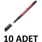 Edding 10 Adet Asetat Kalemi Silgili E-147S Siyah CD Kalemi Ince Uçlu Permanent