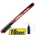 Edding 140S Permanent Asetat Kalem Kırmızı S Uç 10 Al 8 Öde