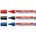 Edding 260 3'lü Siyah Kırmızı Mavi Yazı Tahtası Kalemi
