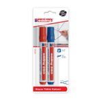 Edding-260 Beyaz Yazı Tahtası Kalemi 1.5-3mm 2 Li Kırmızı Mavi