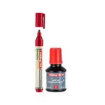Edding 28 Ecoline Doldurulabilir Tahta Kalemi ve BT30 Mürekkep 30 ml Kırmızı 2 Li Set