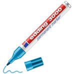 edding 3000 permanent markör - açık mavi - 1 kalem - yuvarlak uç 1,5-3 mm