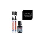 Edding 360 XL Tahta Kalemi Siyah, 2'li Set + BT30 Mürekkebi 30ml