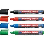 Edding 363 Kesik Uçlu Beyaz Tahta Kalemi 4 Renkli Set 4 Parça Renkli Kalemler