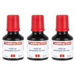 EDDING 3'lü Paket 30 ml T25 Damla Damla Mürekkep Yedekleri Kırmızı Kalıcı İşaretleyici için
