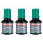 EDDING 3'lü Paket 30 ml Yeşil Mürekkep Dolumu BT 30 Beyaz Tahta İşaretleyici için
