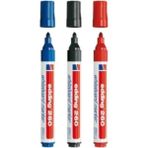 Edding 3'lü Yazı Tahtası Kalemi Seti - Mavi, Siyah, Kırmızı, 1.5-3 mm Uç Kalınlığı