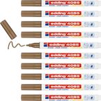 Edding 4085 Tebeşir Kalemi - Bakır - 10 Adet - Yuvarlak Uç 1-2 mm - Tahta, Pencere, Cam, Ayna İçin İnce Silinebilir Opak Renkli