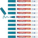 edding 4085 tebeşir kalemi - mavi metalik - 10 tebeşir kalemi - yuvarlak uç 1-2 mm - tahta için ince tebeşir kalemi silinebilir - pencere, cam, ayna üzerine yazı yazmak için - opak renkli tahta kalemi