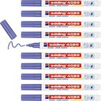 edding 4085 tebeşir kalemi - mor metalik - 10 tebeşir kalemi - yuvarlak uç, 1 - 2 mm - tahta için silinebilir ince tebeşir kalemi - pencere, cam, ayna üzerine yazı yazmak için - opak renkli tahta