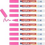 edding 4085 tebeşir kalemi, neon pembe, 10 tebeşir kalemi, yuvarlak uç, 1 – 2 mm – tahta için ince tebeşir kalemi, silinebilir, pencere, cam, ayna üzerine yazı yazmak için, opak renkli tahta kalemi