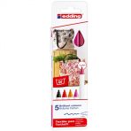 Edding 4500 Warm 5 Renk Yıkanabilir Kumaş Boyama Kalem Seti