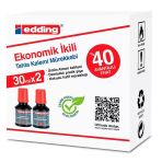 Edding Bt30 Tahta Kalem Mürekkebi Damlalıklı Ekonomik 30 Ml Kırmızı (2 Li Paket)
