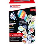 edding Color Happy Big Box - 70'li set - fırça uçlu keçeli kalemler, renkli kalemler, jel roller, pastel kalem, fineliner - renk karıştırıcı dahil