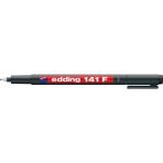 Edding E-141F Siyah Asetat Kalemi Tekli 0.6 mm Kalınlık ile Gözeneksiz Yüzeyler İçin