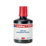 edding T 100 permanent yedek mürekkep - kalıcı mürekkep - kırmızı - 100 ml