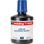 edding T 100 permanent yedek mürekkep - kalıcı mürekkep - mavi - 100 ml