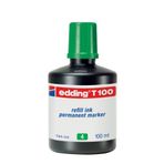 edding T 100 permanent yedek mürekkep - kalıcı mürekkep - yeşil - 100 ml