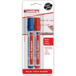 Edding Yazı Tahtası Kalemi 260/2 Kırmızı Mavi