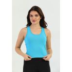 Edelle Açık Mavi Çapraz Askılı Slim Fit Ribana Kadın Atlet