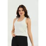 Edelle Bej Çapraz Askılı Slim Fit Ribana Kadın Atlet