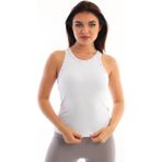 Edelle Beyaz Taş İşlemeli Kadın Atlet - XL