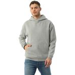 Edelle Kapüşonlu Organik Pamuk Erkek Sweatshirt Regular Fit Kanguru Cep (Gri Melanj, M)