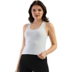 Edelle Kar Melanj Çapraz Askılı Slim Fit Ribana Kadın Atlet