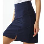 Edelle Mini Yırtmaçlı Lacivert Gabardin Etek