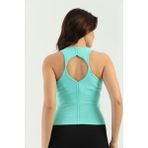 Edelle Mint Çapraz Askılı Slim Fit Ribana Kadın Atlet